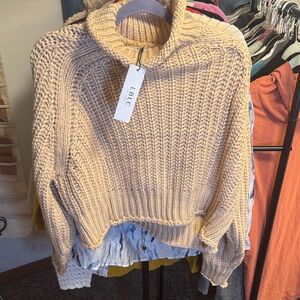 LBLC the label Beige Knit Turtleneck Sweater